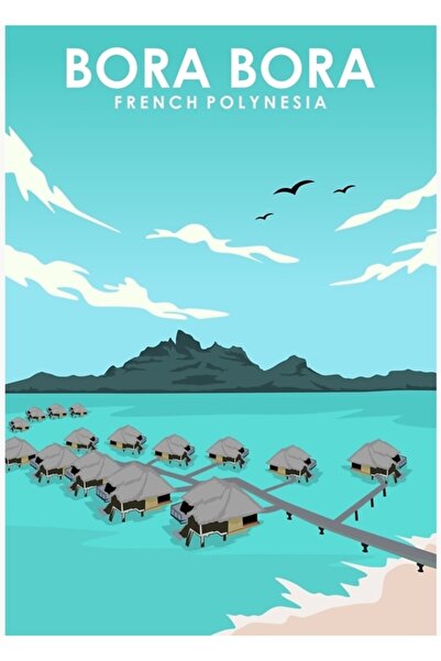 Universal Poster de călătorie Bora Bora, tablou decorativ din lemn