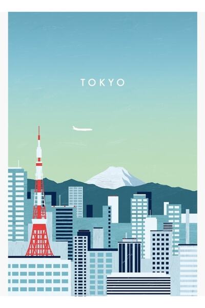 Universal Poster de călătorie Tokyo, tablou decorativ din lemn