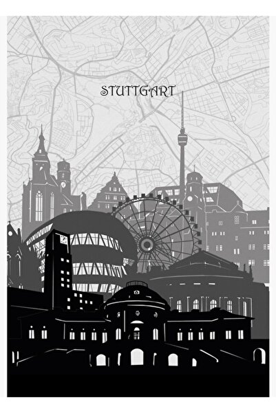Universal Tablou siluetă Stuttgart Poster decorativ din lemn