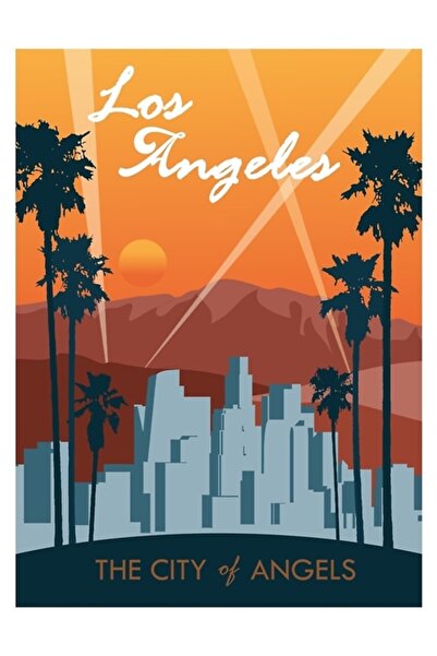 Universal Poster de călătorie Los Angeles, tablou decorativ din lemn