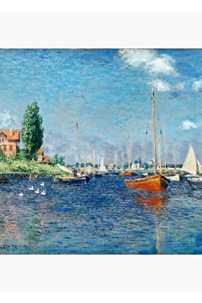 Universal Claude Monet - Bărci roșii, Argenteuil (1875) Tablou Poster din lem...