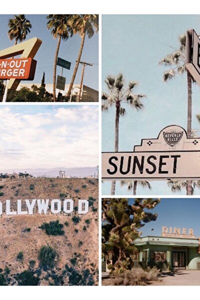 Universal Poster decorativ din lemn cu pictură colaj California