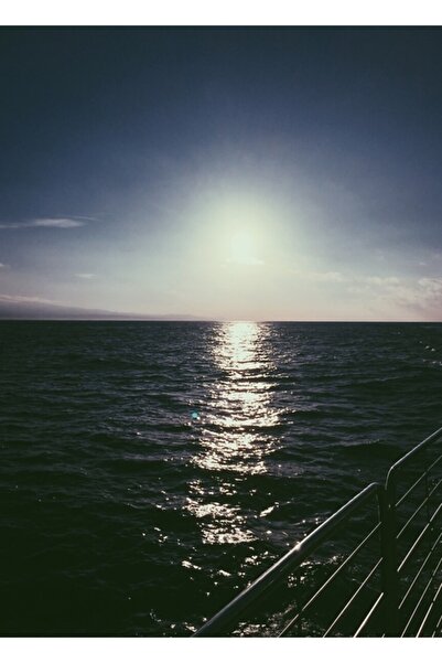 Universal Poster decorativ din lemn cu apă și apus de soare