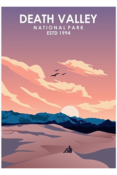 Universal Εθνικό Πάρκο Death Valley Ξύλινη διακοσμητική αφίσα με εικονογραφήσεις