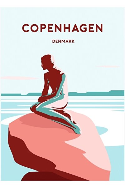 Universal Κοπεγχάγη Δανία Αφίσα ταξιδιού Εκτύπωση Τέχνης Ζωγραφική Ξύλινη αφί...