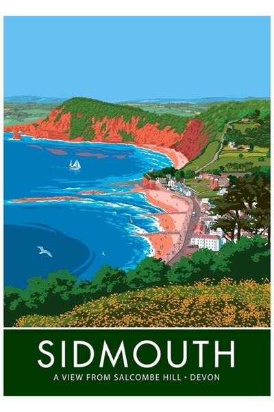 Universal Σίντμουθ, Ντέβον, Ξύλινη Διακοσμητική Αφίσα Ζωγραφικής