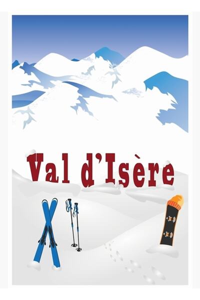 Universal Σκι Βαλ Ντ'Ιζέρ, Γαλλικοί Άλπεις, Πίνακας αφίσας για σκι, Ξύλινη αφ...