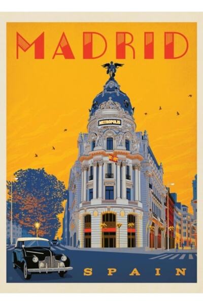 Universal Madrid, Ispanya Tablo Ahşap Poster Dekoratif