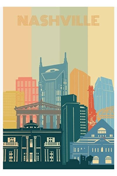 Universal Tablou peisaj Nashville, poster decorativ din lemn