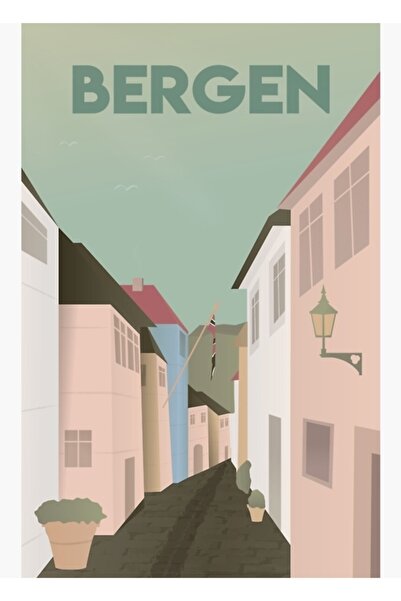 Universal Poster decorativ din lemn Bergen Tablo