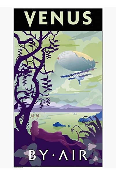 Universal Venera - Poster sa zračnim putovanjem, drveni poster, dekorativni