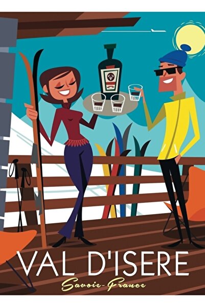 Universal Декоративен дървен плакат-картина Вал д'Изер