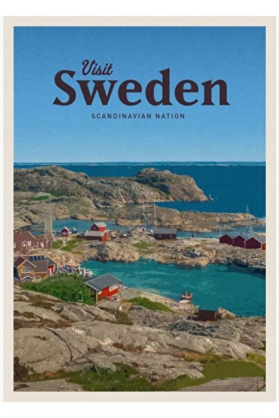 Universal Επισκεφθείτε τη Σουηδία Πίνακας ζωγραφικής Ξύλινη αφίσα διακοσμητική