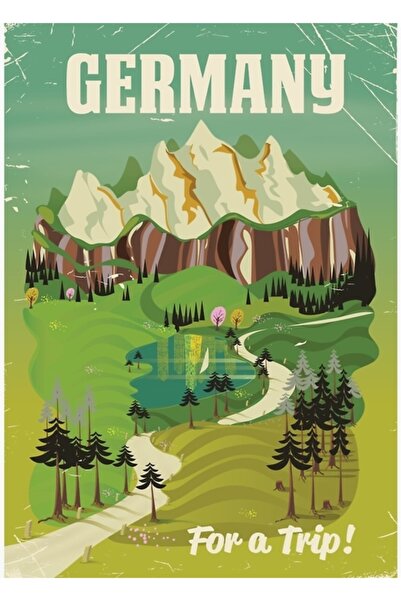 Universal Εκτύπωση αφίσας ταξιδιωτικού στυλ Γερμανίας Ξύλινη διακοσμητική αφίσα
