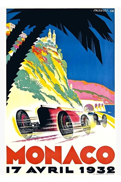 Universal 1932 Monaco Grand Prix Poster pentru curse auto Tablou Poster din l...