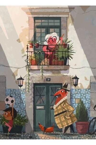 Universal Tablou simplu cu scenă stradală, poster decorativ din lemn