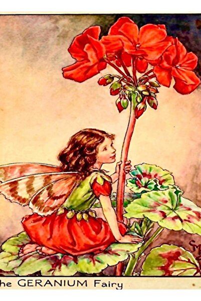 Universal Рисунка на Сисили Мери Баркър "Феята на гераниите " (1922) Дървен д...