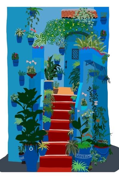 Universal Poster decorativ din lemn pentru pictură, Little Blue House