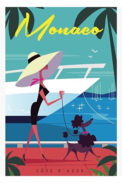 Universal Poster de călătorie Monaco Tablou decorativ din lemn