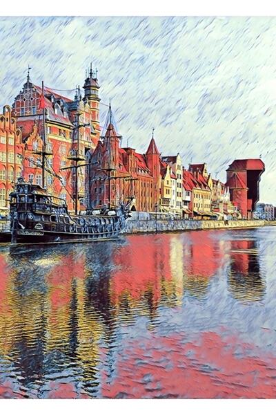Universal Gdansk Motawa Reflections 2 Tablo Poster decorativ din lemn