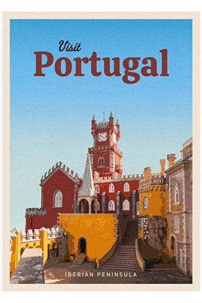 Universal Vizitați Portugalia Tablou decorativ cu poster din lemn