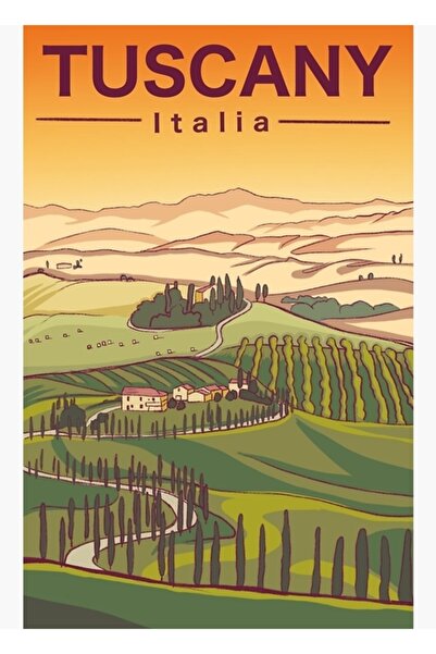 Universal Εκτύπωση αφίσας ταξιδιού στην Τοσκάνη Ξύλινη διακοσμητική αφίσα