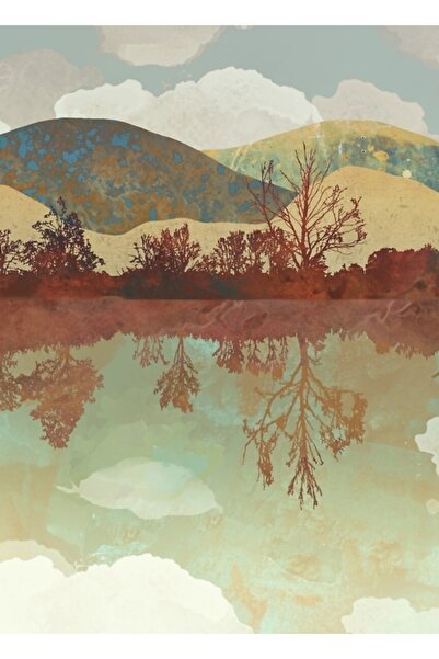 Universal Διακοσμητική ξύλινη αφίσα με θέμα την όψη της λίμνης