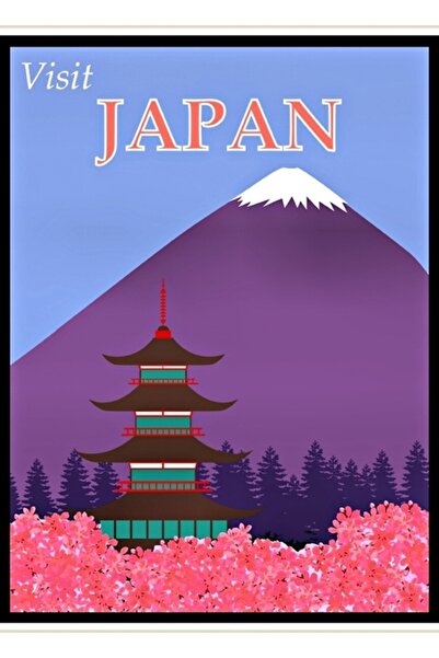 Universal Επισκεφθείτε την Ιαπωνία, Παλιά αφίσα ταξιδιωτικών αναμνήσεων, Ξύλι...