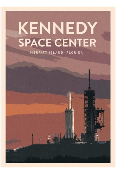 Universal Vizitați Centrul Spațial Kennedy Tablou Poster din lemn decorativ