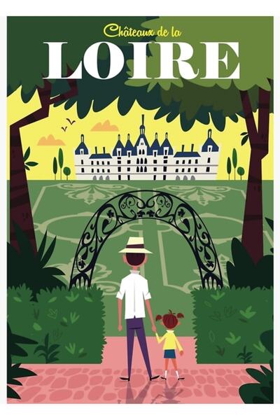 Universal Αφίσα Chateaux De La Loire, Ξύλινη Διακοσμητική Αφίσα, Ξύλινη Τέχνη...