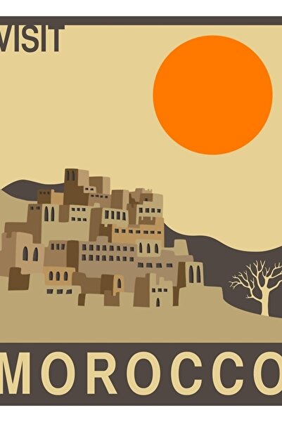 Universal Διακοσμητική Ξύλινη Αφίσα Μαροκινής Ζωγραφικής