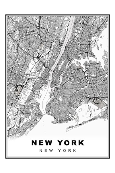 Universal Poster decorativ din lemn cu harta New York