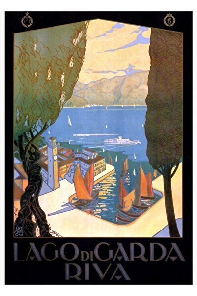 Universal Lago Di Garda Poster Lacul Garda Tablou restaurat Poster din lemn d...