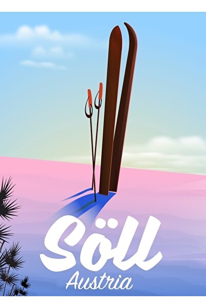 Universal Söll, Austria, Poster de călătorie pentru schi, Tablou, Poster din ...