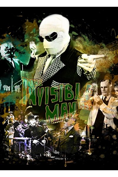 Universal Ο Αόρατος Άνθρωπος Ξύλινη Διακοσμητική Αφίσα Ζωγραφικής