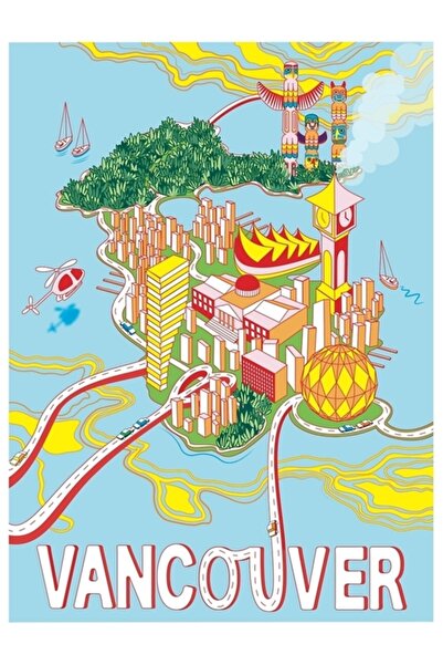 Universal Poster decorativ din lemn Vancouver Tablo