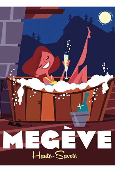 Universal Megeve poster, drveni poster, dekorativni poster
