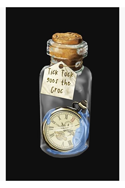 Universal Poster decorativ din lemn cu ceas crocodil