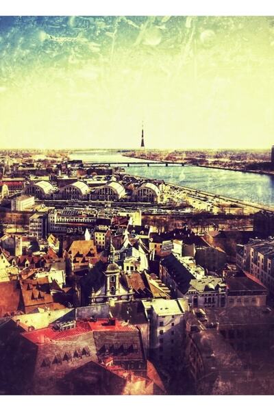 Universal Дървен декоративен плакат за маса Рига