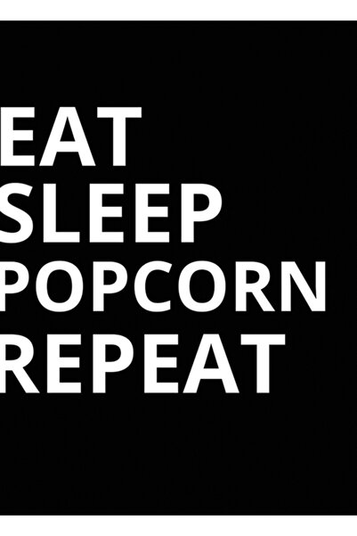 Universal Eat Sleep Popcorn Repeat - Poster decorativ din lemn pentru viziona...