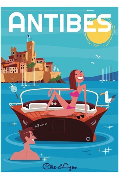 Universal Антиб Плакатна картина Дървен плакат Декоративен