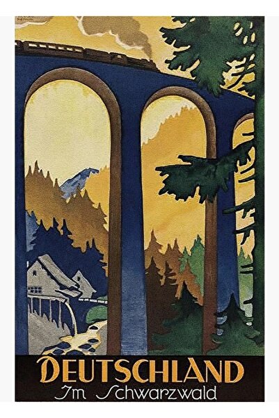 Universal Διακοσμητική ξύλινη αφίσα με εικονογράφηση παλιών διαφημίσεων ταξιδ...