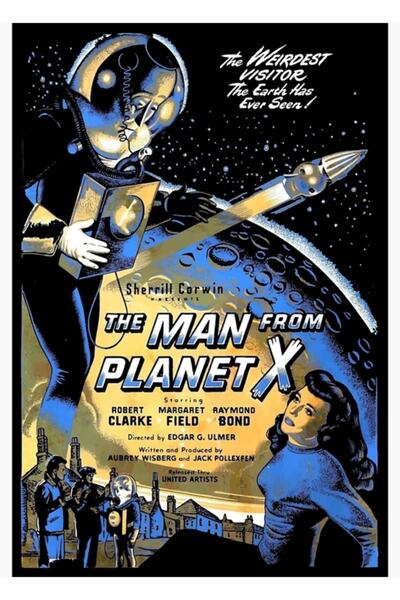 Universal Άνθρωπος από τον πλανήτη Χ Ξύλινη διακοσμητική αφίσα ζωγραφικής