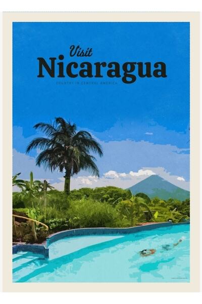 Universal Декоративен дървен плакат с изображение на Никарагуа