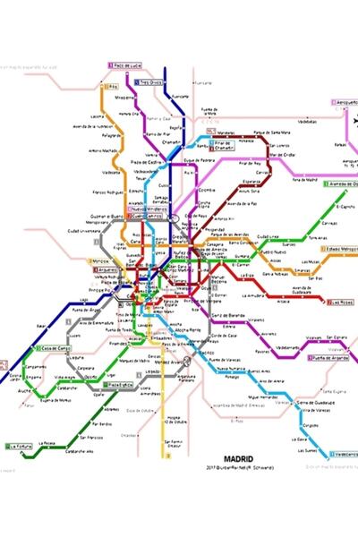 Universal Χάρτης του Υπόγειου Κόσμου της Μαδρίτης Ξύλινη διακοσμητική αφίσα