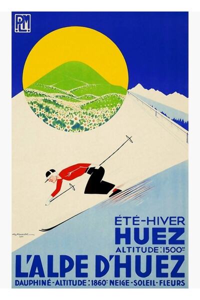 Universal Ελβετικοί Άλπεις Deco Sport Αφίσα Σκι Αθλητικά Ταξίδια Πίνακας Ξύλι...
