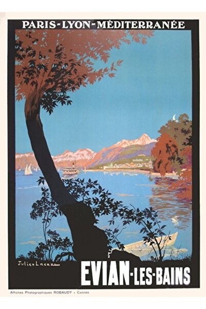 Universal Evian Les Bain - Ezra Tablo Poster decorativ din lemn