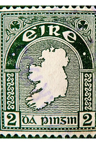 Universal Ιρλανδία Ιρλανδία Παλιά Συλλεκτική Σφραγίδα Ταχυδρομείου Ξύλινη Αφί...