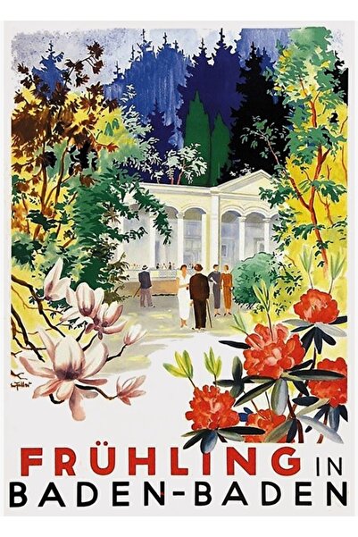 Universal Proleće u Baden-Badenu... Slika Crne šume, drveni poster, dekorativni