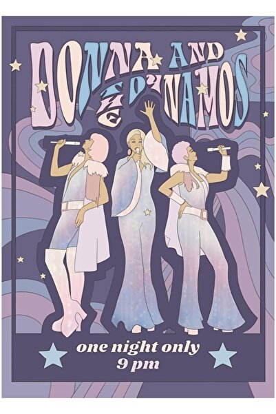 Universal Poster de concert Donna și Dinamos, tablou decorativ din lemn